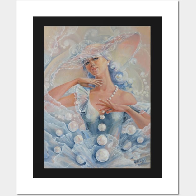 Soul of the Stone. WHITE PEARLS. Beautiful Lady Wall Art by Lala Lotos